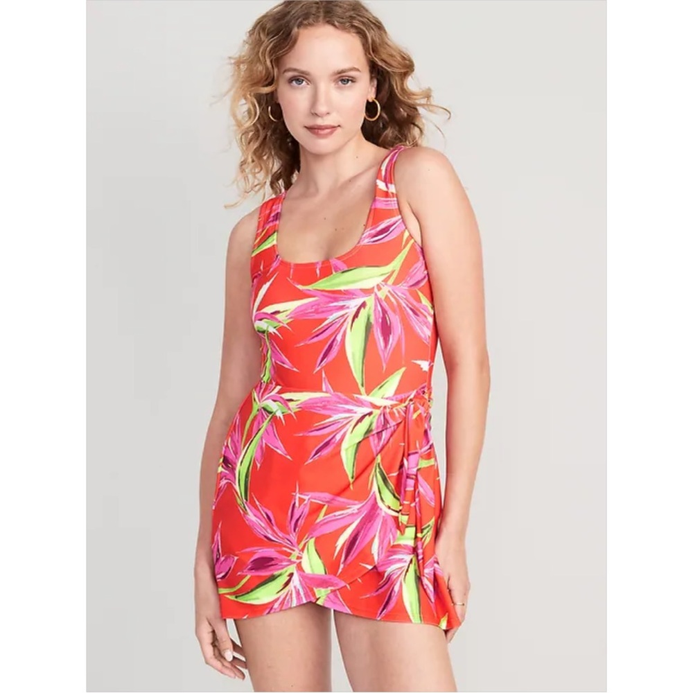 NWT Old Navy Wrap-Front Swimsuit Dress